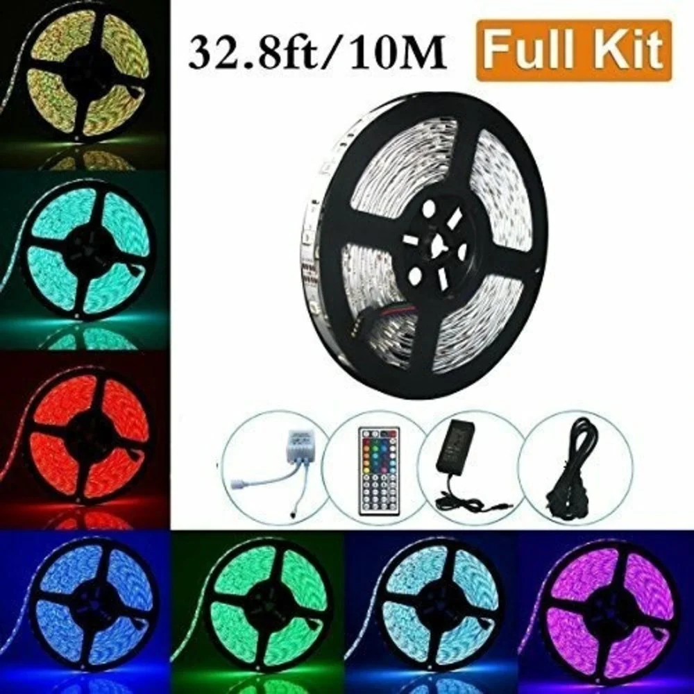 LED Strip Light 32.8ft SMD 5050 10M 600leds RGB Non-Waterproof Flexible Color